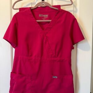 (2-piece set) Grey's Anatomy Women's claret scrub set